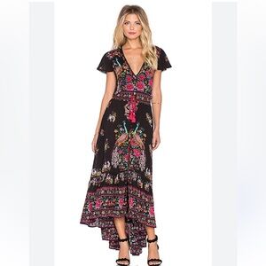 Rare SPELL Hotel Paradiso Gown in Jet – Size XS – Flowy Bohemian Style